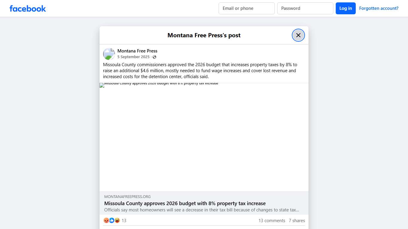 Missoula County commissioners... - Montana Free Press Facebook
