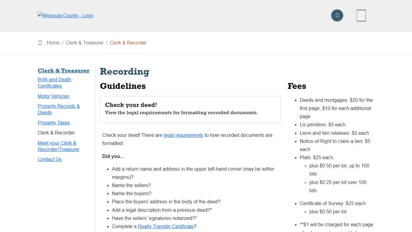 All County Departments - Clerk & Recorder Missoula County, MT
