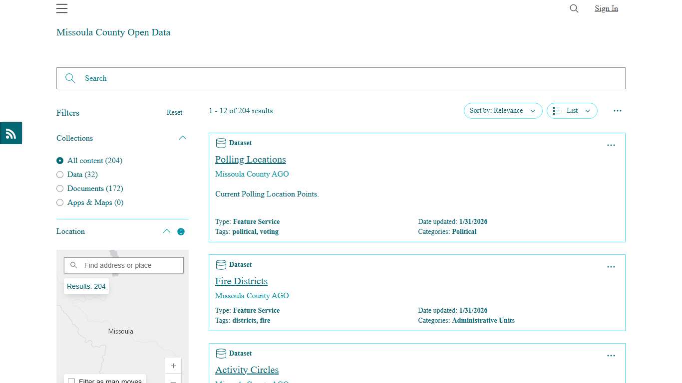 Missoula County Open Data